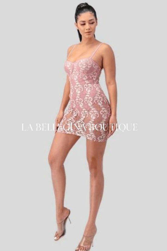 CLAIRE see through lace mini dress. - La Belle Gina Boutique