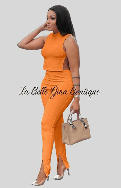 CLAIRE sexy casual round neck sleeveless set. - La Belle Gina Boutique