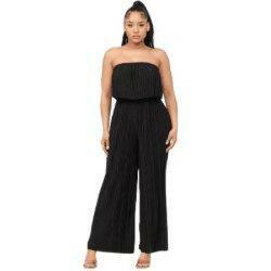 Corsette Pleated Off Shoulder Jumpsuit-Black - La Belle Gina Boutique