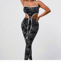 Danny mesh print crop top with Chain halter neck matching set - La Belle Gina Boutique