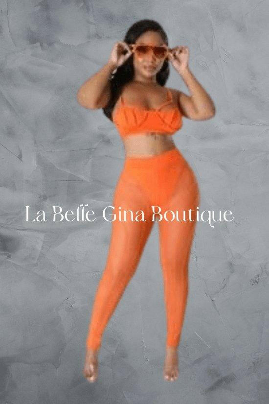 Eddie sleeveless crop top bralette and leggings set - La Belle Gina Boutique