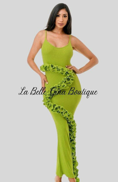 Elegant Green Euphoria Maxi Dress - La Belle Gina Boutique