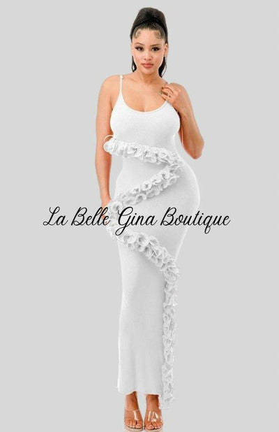 Elegant White Euphoria Maxi Dress - La Belle Gina Boutique
