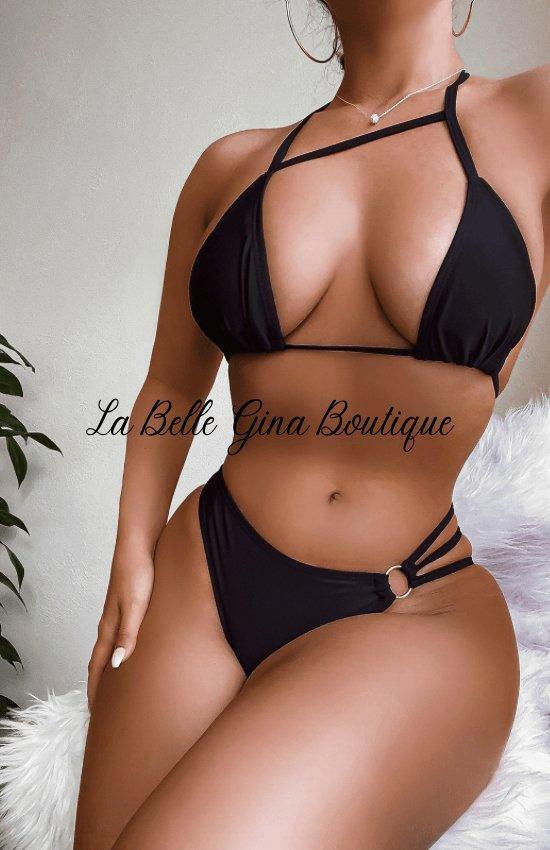 Elise Bikini two piece swimsuit-Black - La Belle Gina Boutique