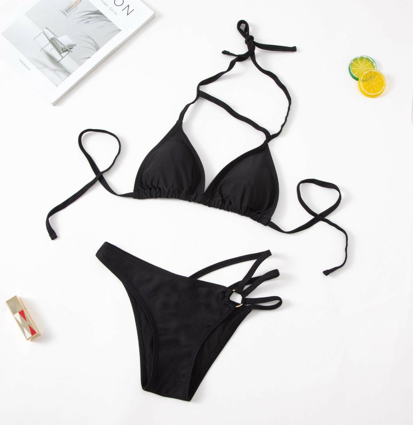 Elise Bikini two piece swimsuit-Black - La Belle Gina Boutique