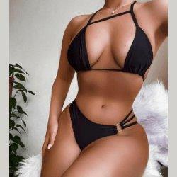 Elise Bikini two piece swimsuit-Black - La Belle Gina Boutique