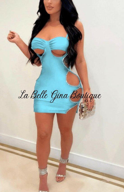 Elly mini blue dress - La Belle Gina Boutique