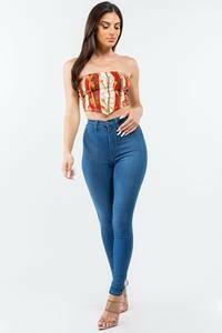 ENA off shoulder versace print crop top - La Belle Gina Boutique