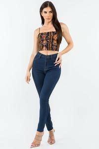 Ena sleeveless baroque Venus print crop top - La Belle Gina Boutique