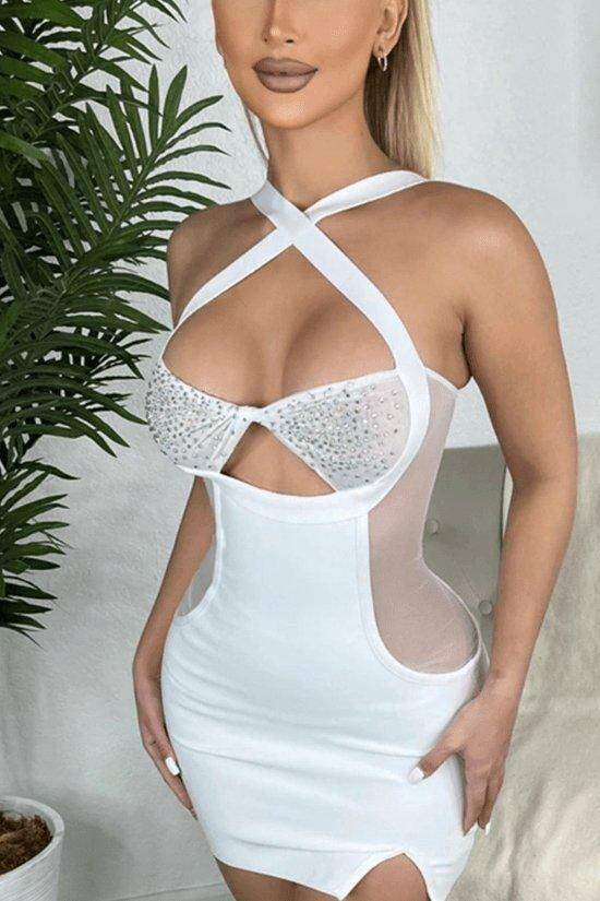ERNITE sexy sling hot diamond night club dress - La Belle Gina Boutique