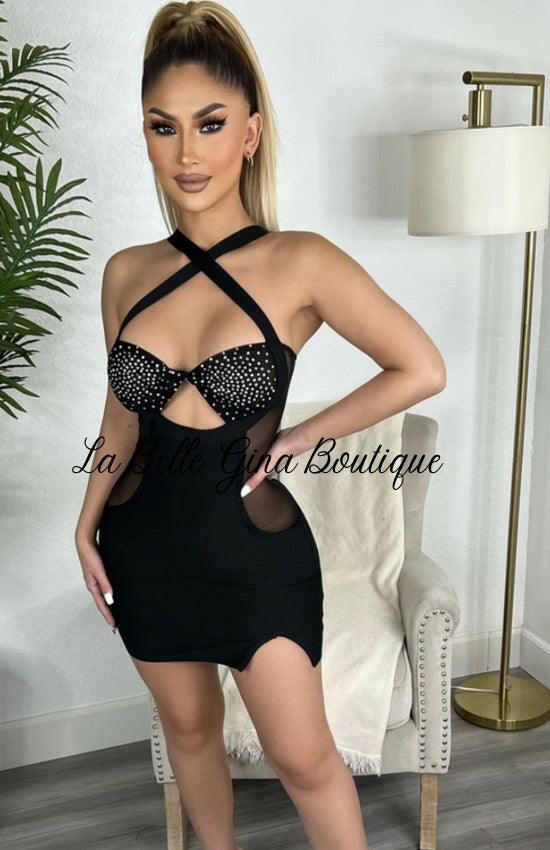 ERNITE sexy sling hot diamond night club dress - La Belle Gina Boutique