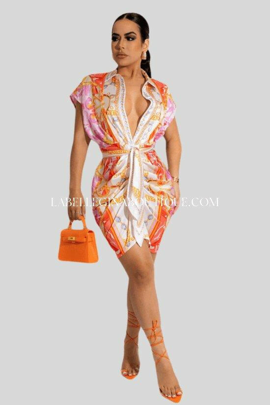 EVE printed fashion dress - La Belle Gina Boutique