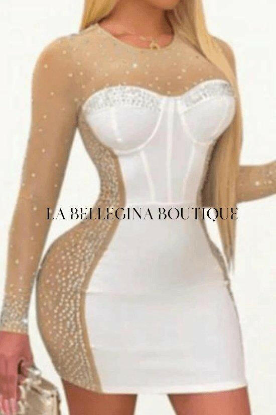 Evelie long sleeve mini dress - La Belle Gina Boutique