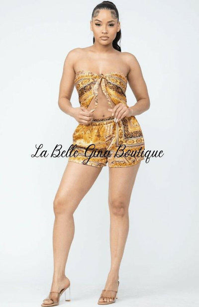 Flore sleeveless printed shorts set - La Belle Gina Boutique