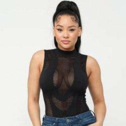 Julie All Over Fishnet Bodysuit-Black - La Belle Gina Boutique