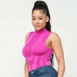 Julie All Over Fishnet Bodysuit-Fuchsia - La Belle Gina Boutique