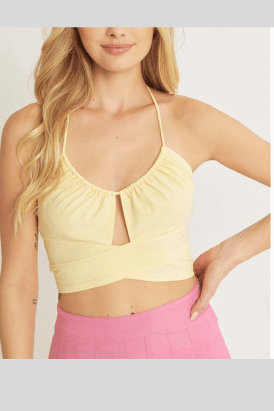 June Knit solid halter top - La Belle Gina Boutique