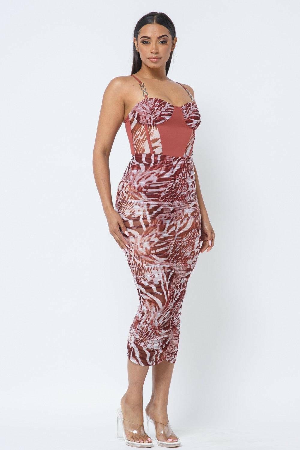 JUNE spaghetti strap mesh see through dress - La Belle Gina Boutique