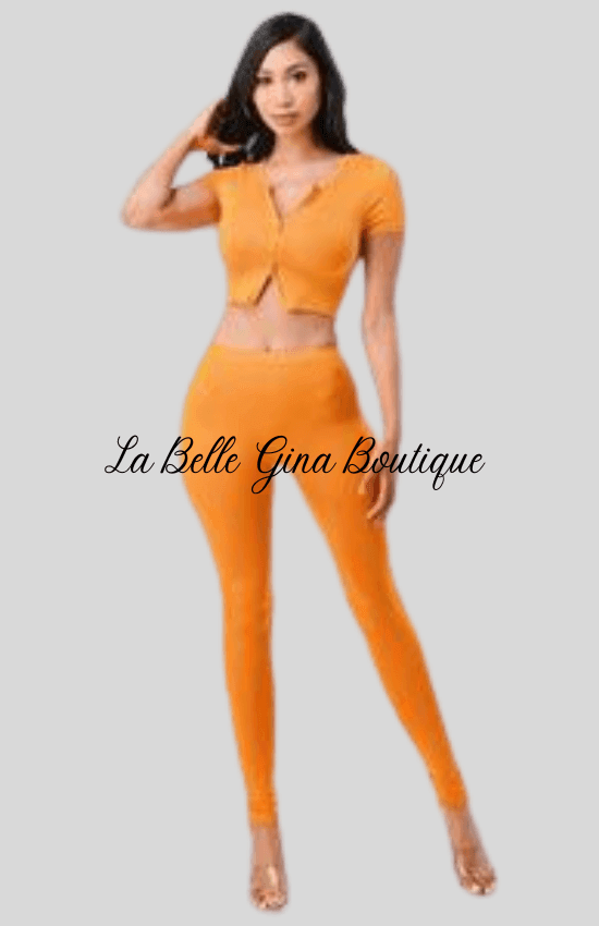 JUNE two piece crop top legging set - La Belle Gina Boutique