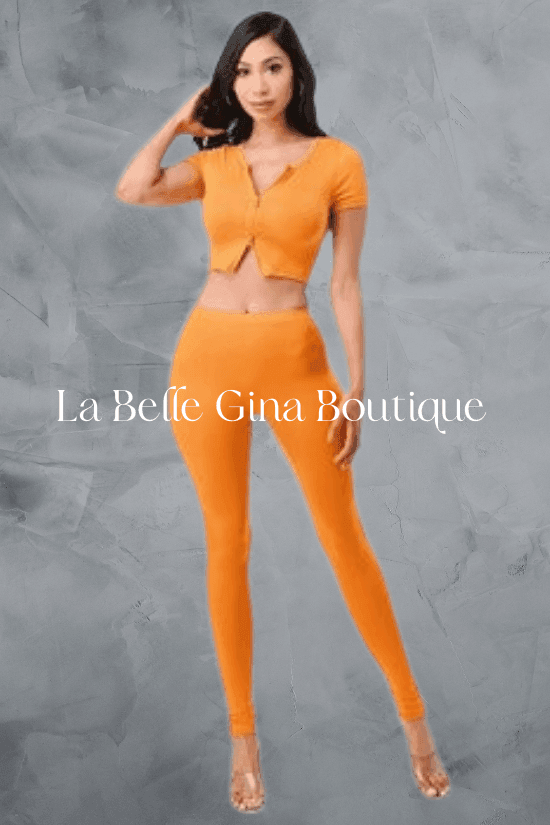 JUNE two piece crop top legging set - La Belle Gina Boutique