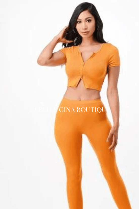 JUNE two piece crop top legging set - La Belle Gina Boutique