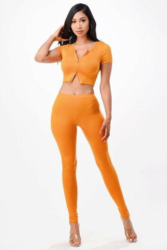 JUNE two piece crop top legging set - La Belle Gina Boutique