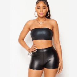 Kale Matt faux leather tube top - La Belle Gina Boutique