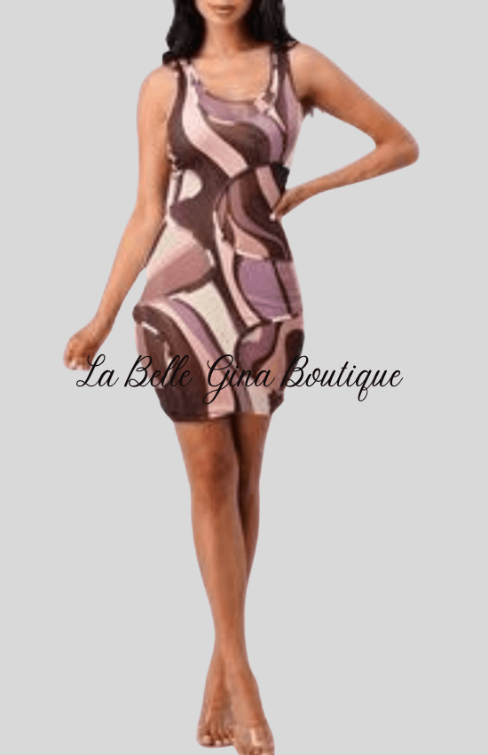 LORA print and mesh mini dress - La Belle Gina Boutique