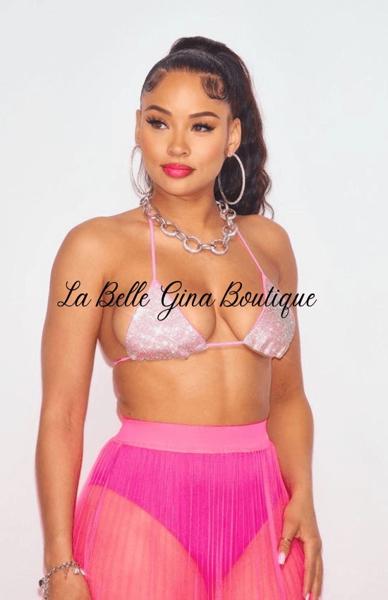 LORA rhinestone top feature the triangle shape - La Belle Gina Boutique