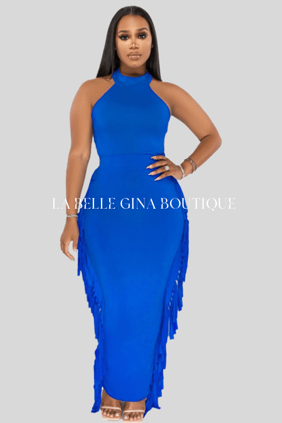 LORIE fringed dress summer cross - La Belle Gina Boutique