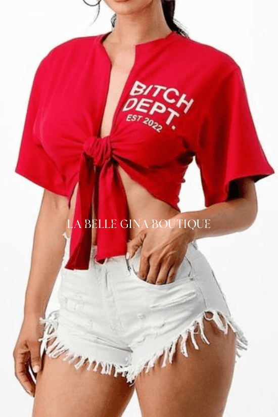 MARIA round neck short sleeves front open crop top - La Belle Gina Boutique