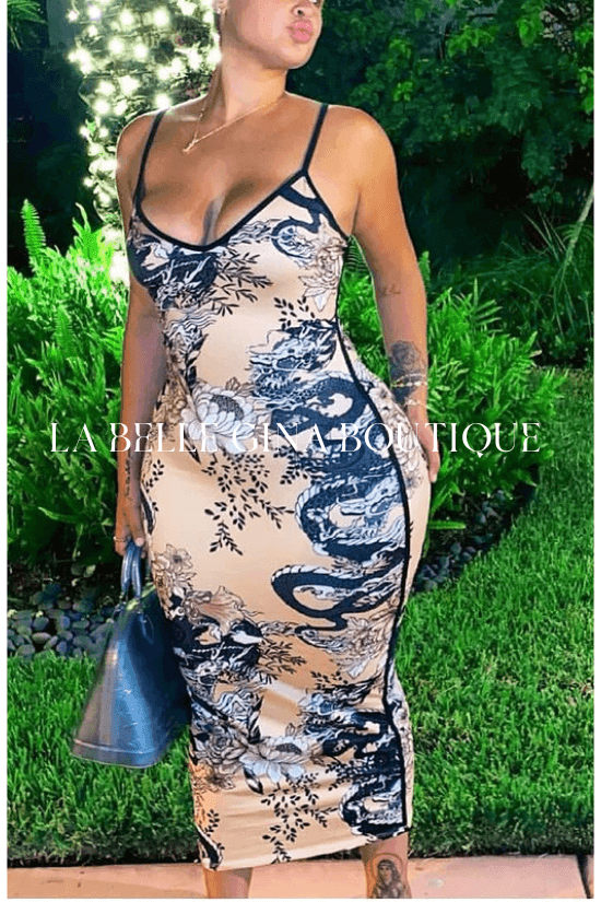 MYA Print spaghetti strap maxi dress - La Belle Gina Boutique