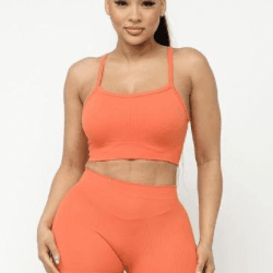 Mya Seamless Spaghetti Strap Crop top set - La Belle Gina Boutique