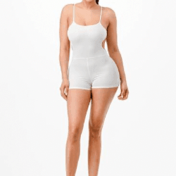 Nelle Ribbed Sleeveless Bodycon Romper - La Belle Gina Boutique