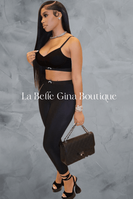 NELLIE crescent print trousers two piece set - La Belle Gina Boutique