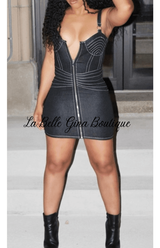 NELLIE sexy black mini dress - La Belle Gina Boutique