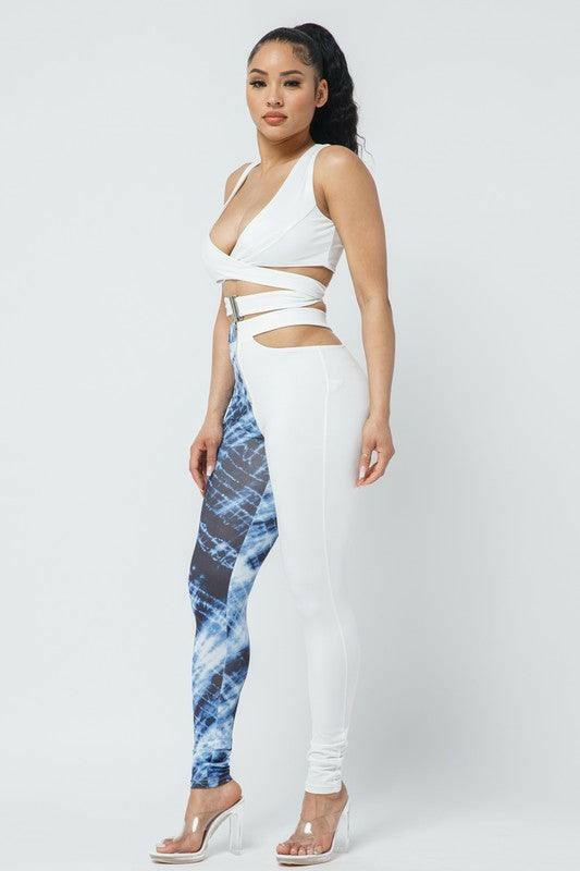 NIA set with matching high waist skinny pants - La Belle Gina Boutique