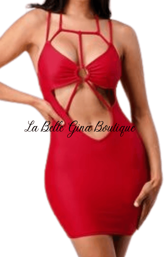 Pola bodycon O ring mini dress - La Belle Gina Boutique