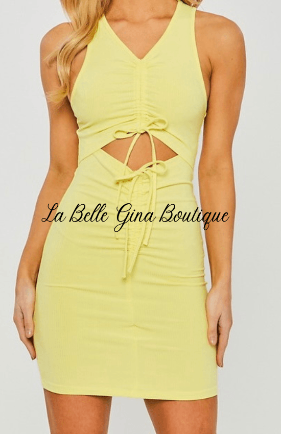 Rosy Sleeveless cut out mini dress. - La Belle Gina Boutique
