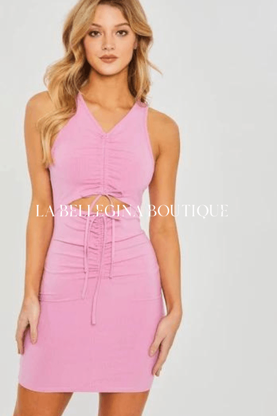 Rosy Sleeveless cut out mini dress. - La Belle Gina Boutique