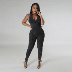 Sara Sleeveless Jumpsuit Black - La Belle Gina Boutique