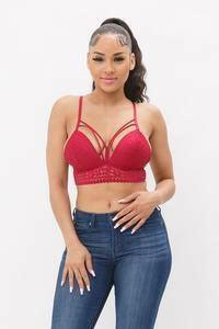 Sash lace front flower bralette crop top - La Belle Gina Boutique