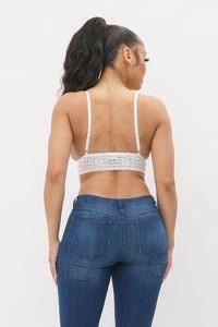 Sash lace front flower bralette crop top - La Belle Gina Boutique