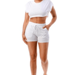 Sasha crop top shorts front pockets set - La Belle Gina Boutique