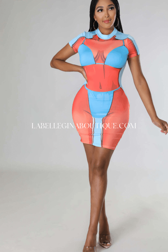 Sasha printing underwear outer wear dress - La Belle Gina Boutique