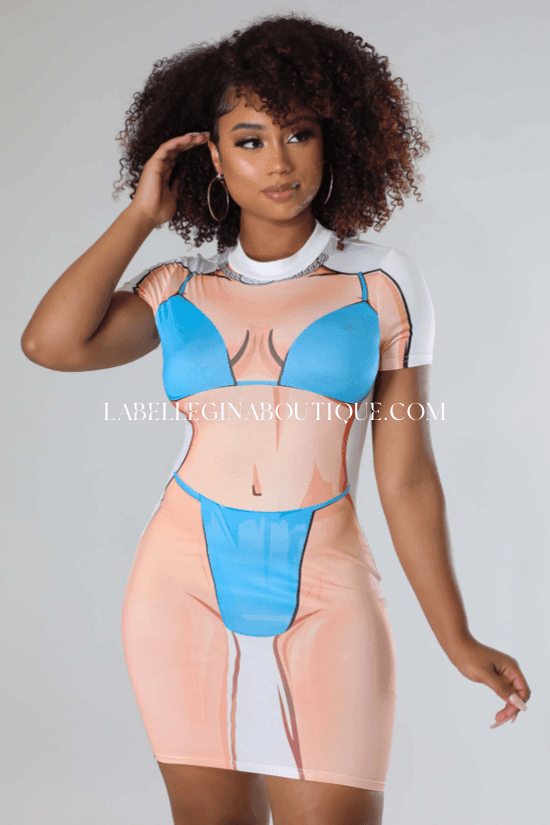 Sasha printing underwear outer wear dress - La Belle Gina Boutique