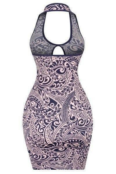 Sophia sleeveless tribal printed mini dress - La Belle Gina Boutique