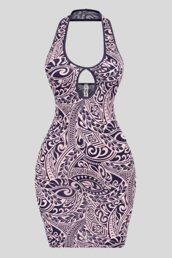 Sophia sleeveless tribal printed mini dress - La Belle Gina Boutique