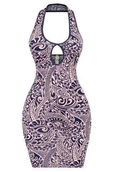 Sophia sleeveless tribal printed mini dress - La Belle Gina Boutique